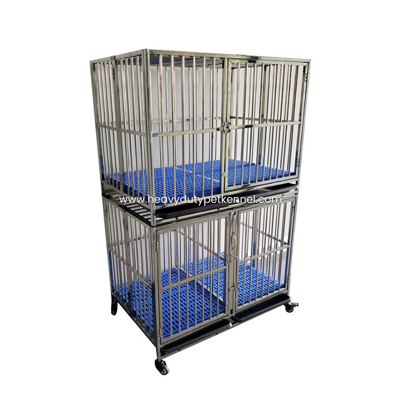 Modular Double-Layer Stainless Steel Dog Cage