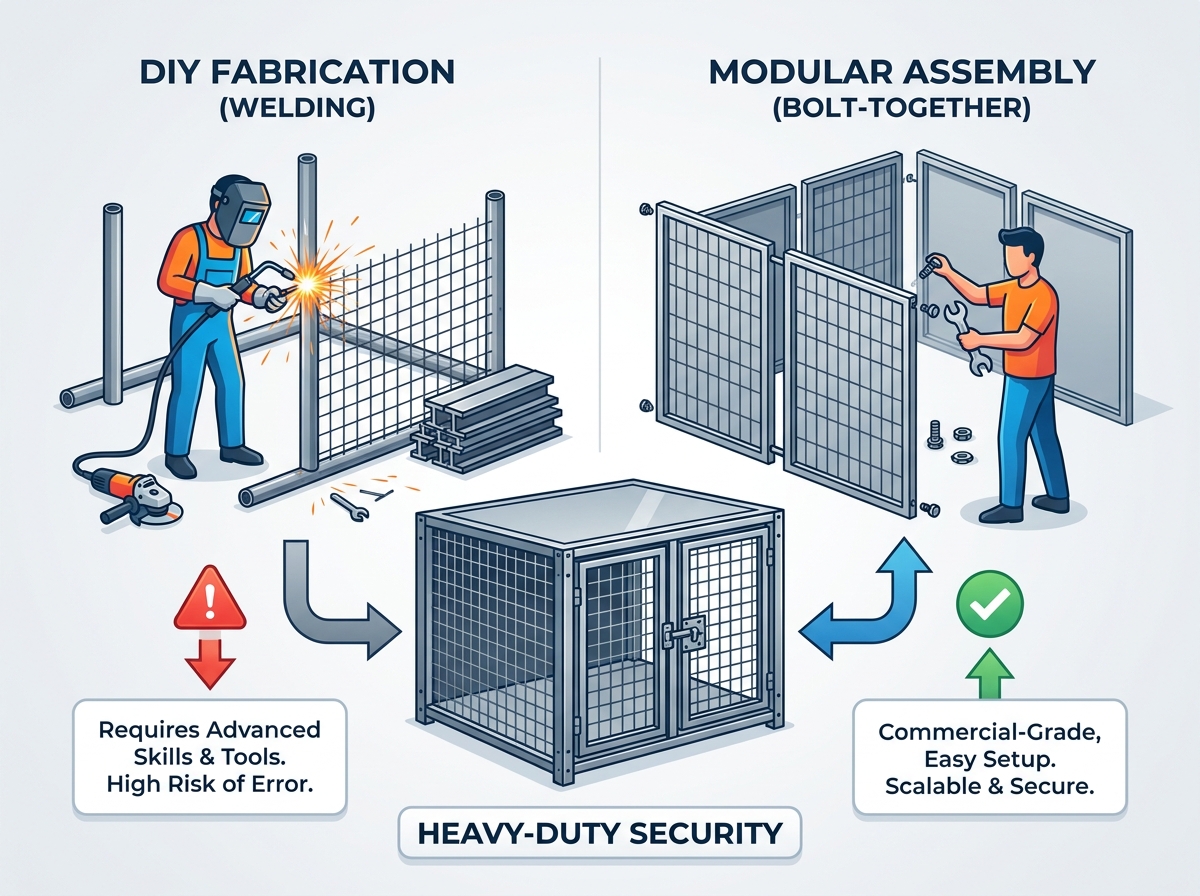heavy duty steel dog kennel panels and modular assembly